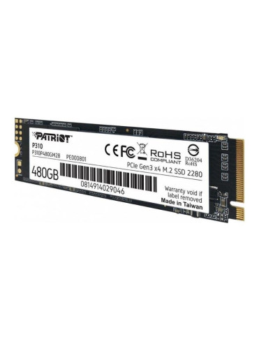 Dysk SSD M.2 PATRIOT P310 M.2 2280″ 480 GB PCIe Gen3 x4 1700MB/s 1500MS/s